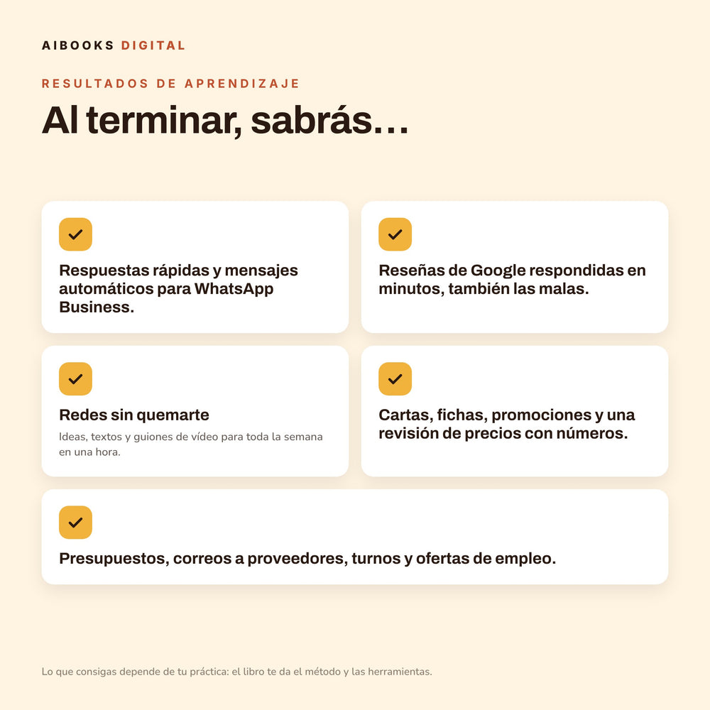 Qué sabrás hacer al terminar