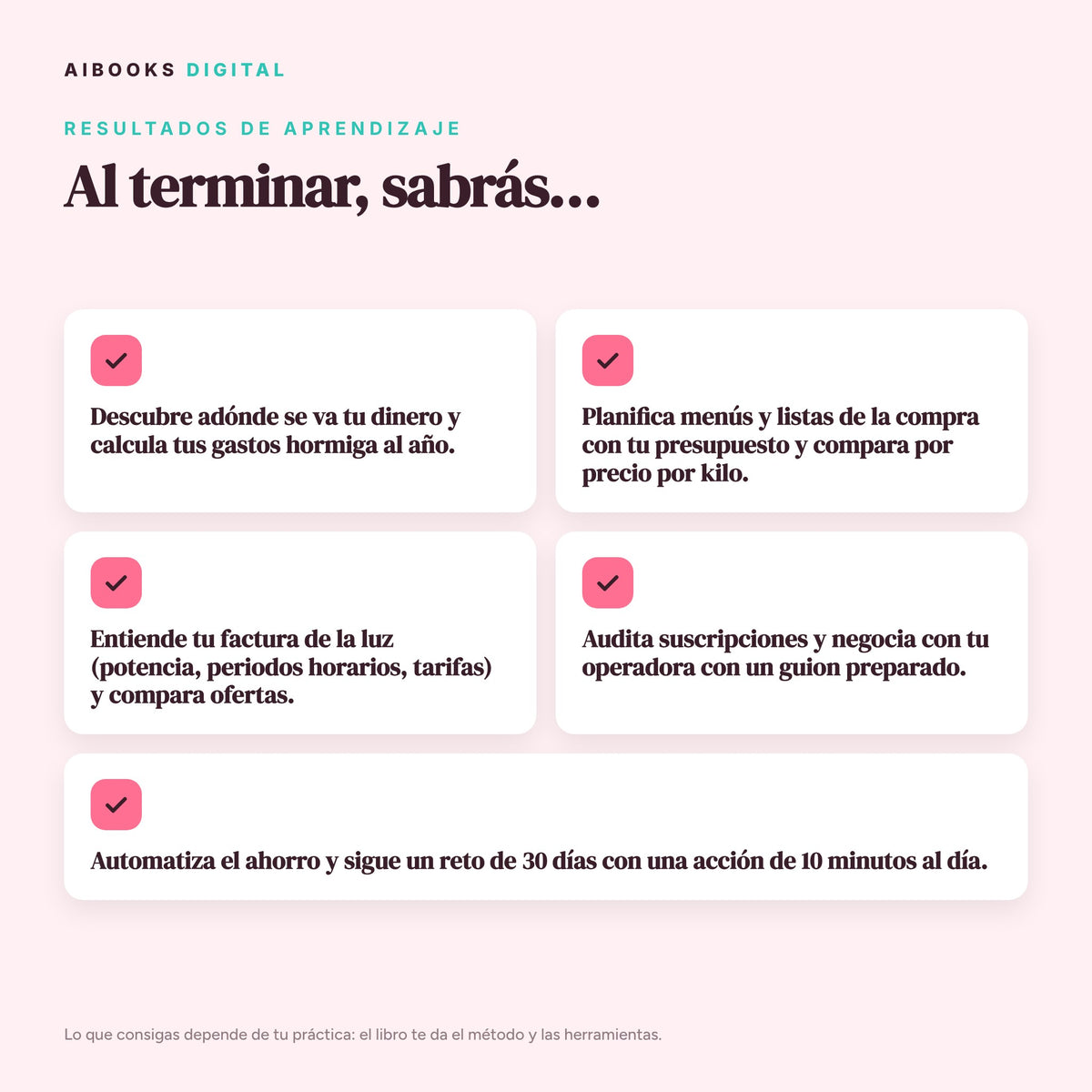Qué sabrás hacer al terminar