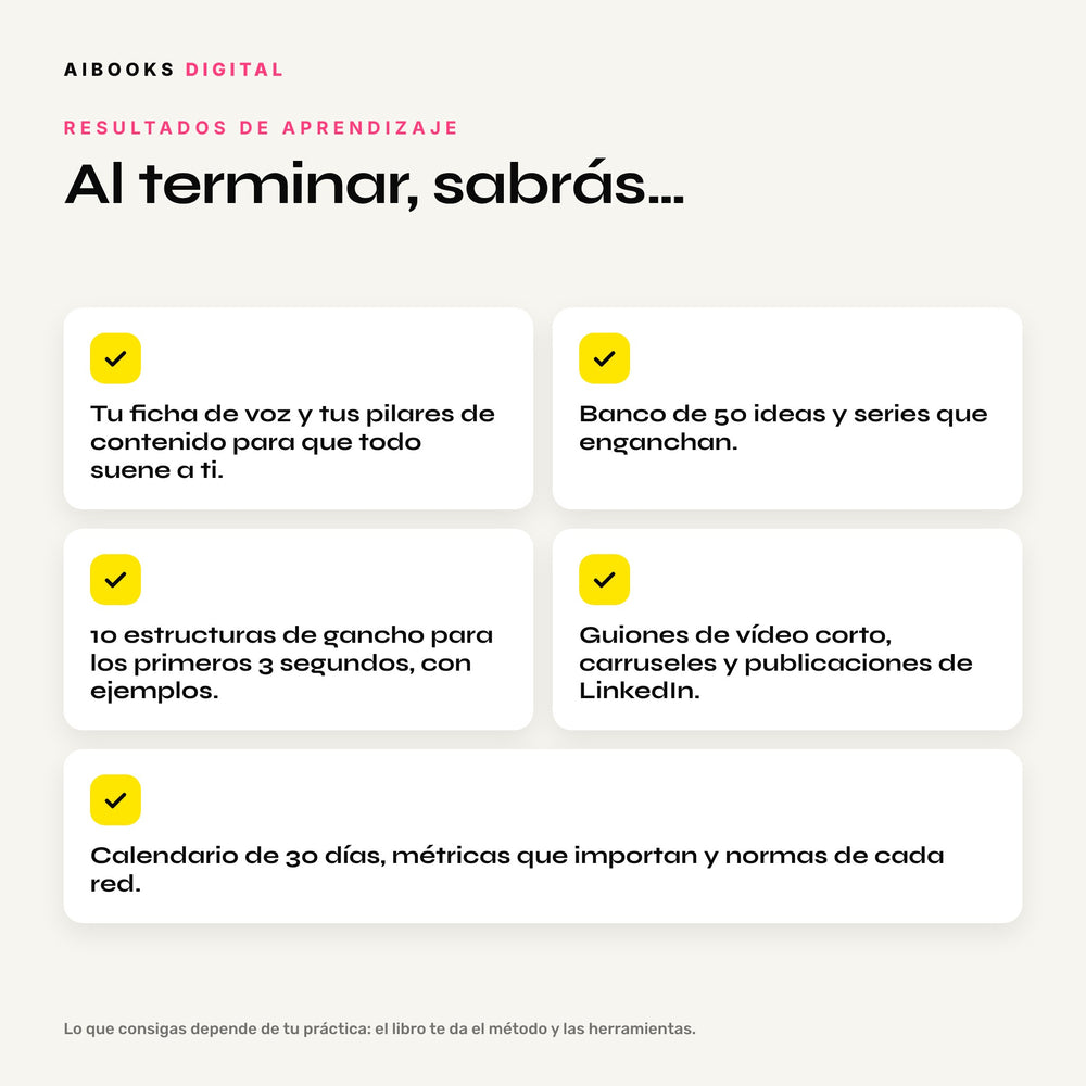 Qué sabrás hacer al terminar