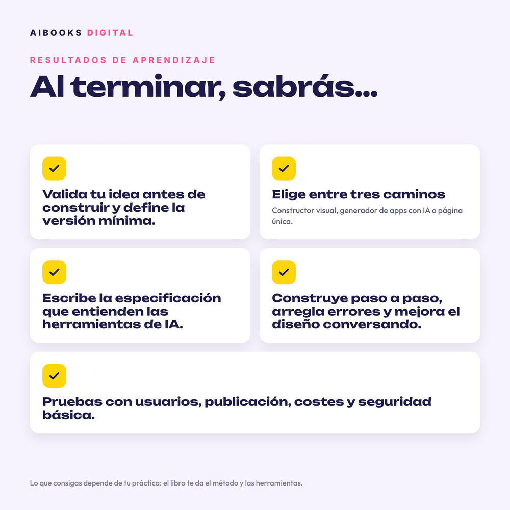 Qué sabrás hacer al terminar